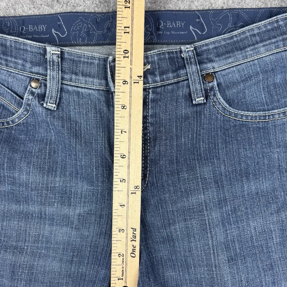 Wrangler Q-Baby Jeans Womens‎ 7/8x32 Western Bootcut Rodeo Distressed Blue Denim